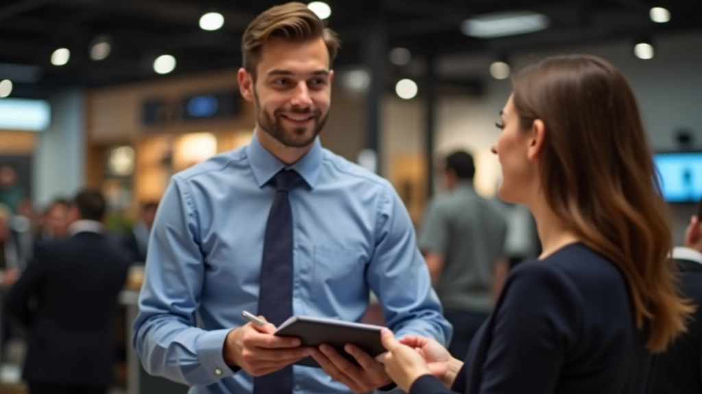 Conversa entre vendedor e cliente, vendedor anotando informações enquanto ouve com atenção o que o cliente diz